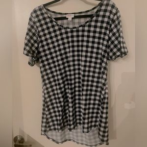 L LuLaRoe top black and white worn a few times